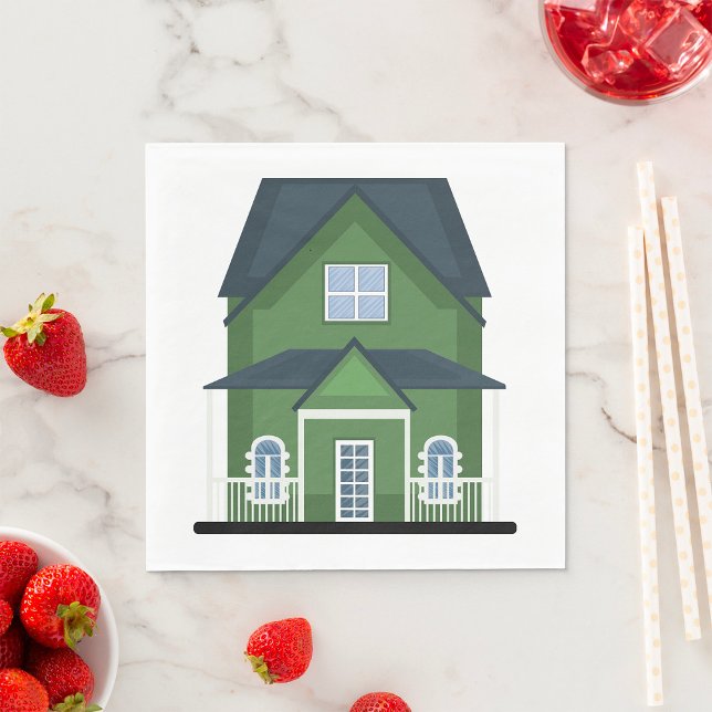 Grünes Wohnhaus Serviette (Von Creator hochgeladen)