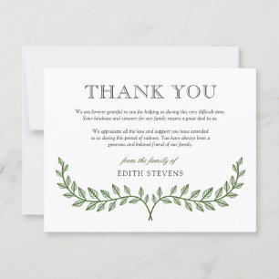 Grünes Wreath-Beileid danken Ihnen Dankeskarte