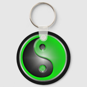 grünes yin und Yang Schlüsselanhänger