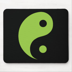 Grünes Yin Yang Taoistisches Symbol Mousepad
