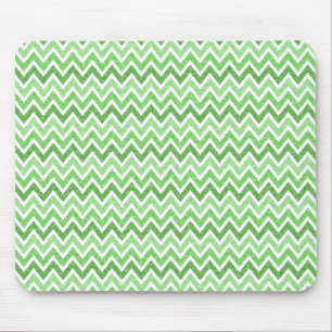 grünes Zickzack Muster Mousepad der Glitzern u.