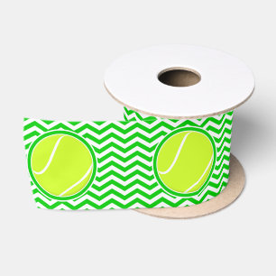 Grünes Zickzack Muster-Tennis-Ball-Party-Band Satinband