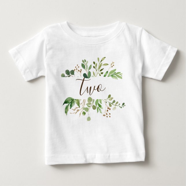 Grünes, zwei Jahre altes Baby Baby T-shirt (Vorderseite)