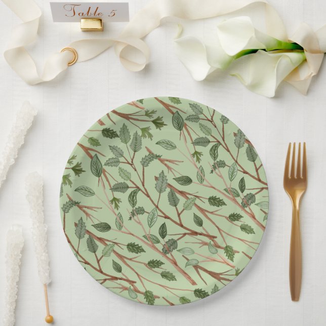 Grünflächen Pappteller (Hochzeit)