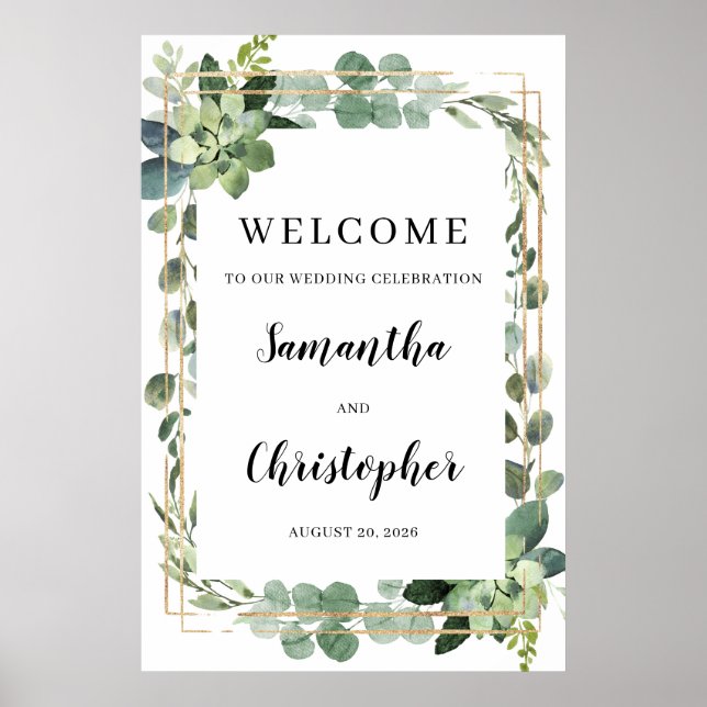 Grünfolien-Begrüßungszeichen Poster (Vorne)