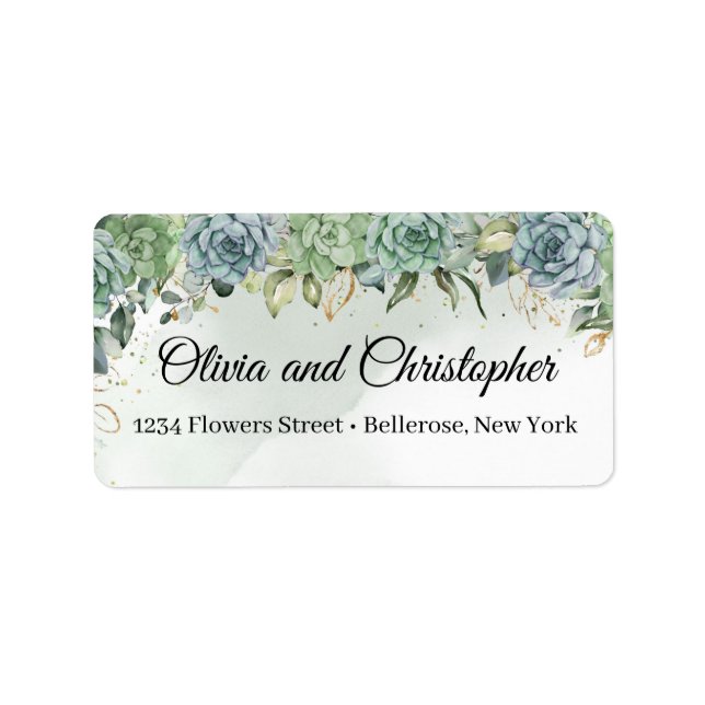 Grünfutter, Eukalyptus, Goldrahmen Adressaufkleber (Vorne)