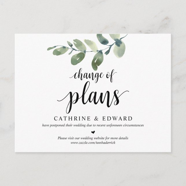 Grüngarten, Ankündigung, verschoben Postkarte (Vorderseite)