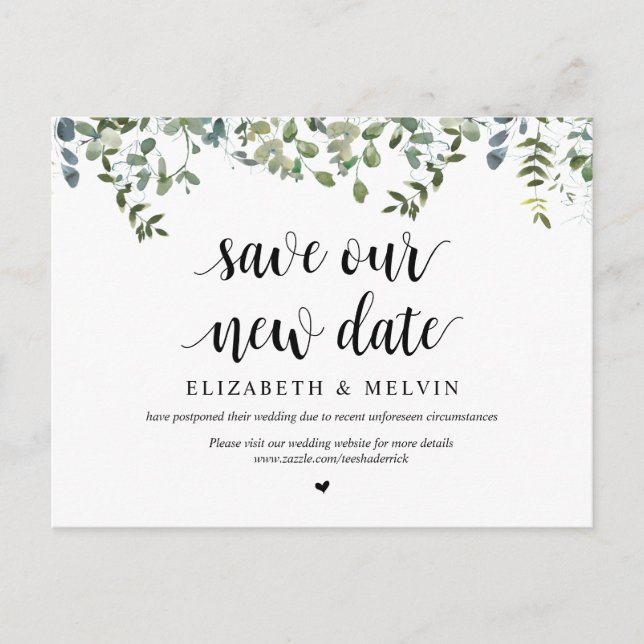 Grüngarten, Rett unser neues Datum, verschoben Postkarte (Vorderseite)