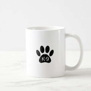 Grunge-abgenutzte Hundepfote K-9 Tasse