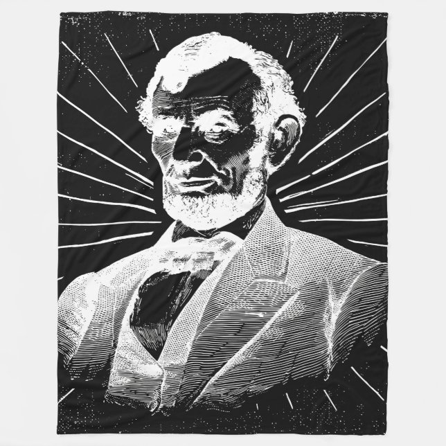 Grunge-Abraham-Lincoln-Decke Fleecedecke (Vorderseite)