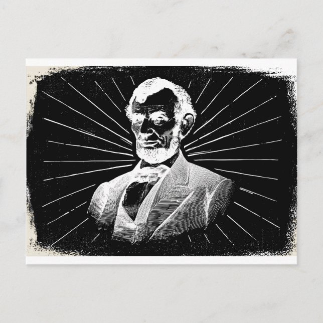 grunge abraham lincoln postkarte (Vorderseite)