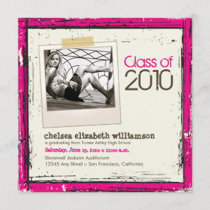 Grunge-Abschluss-Mitteilung 2013 (Rosa) Ankündigung