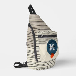 Grunge aestheticstripes minimal Monogram Crossbody Bag