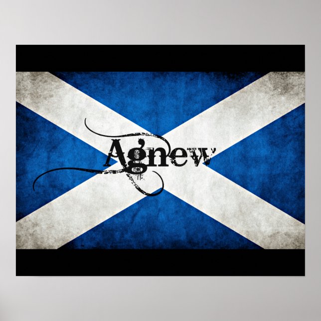 Grunge Agnew Scotland Flag Poster (Vorne)