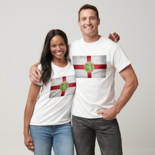 Grunge Alderney-Flagge T-Shirt