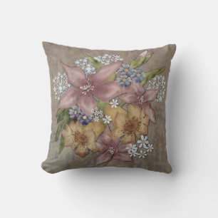 Grunge altmodisches retro vintage Blumen Frühlings Kissen