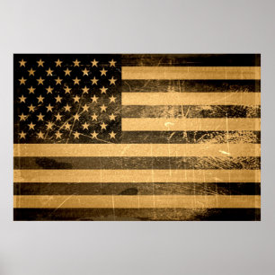 Grunge American Flag 3 Poster