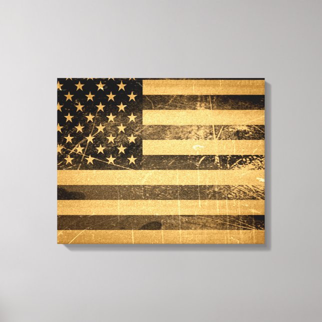 Grunge American Flag 4 Leinwanddruck (Vorderseite)
