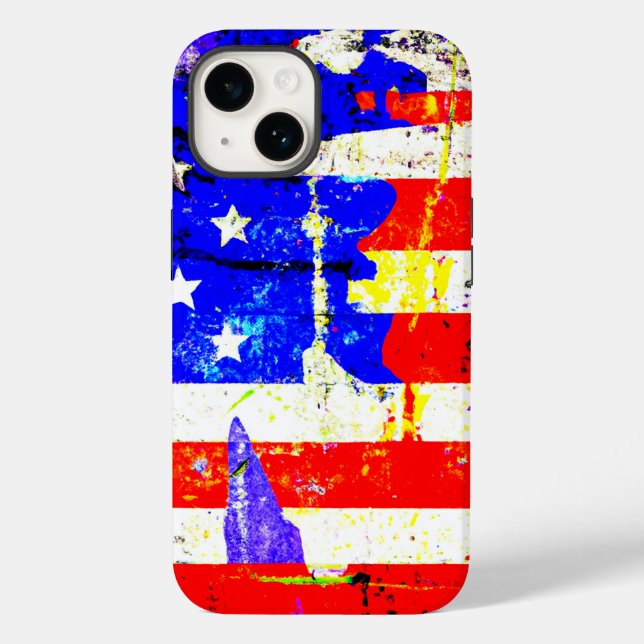 Grunge American Flag Case-Mate iPhone Hülle (Rückseite)