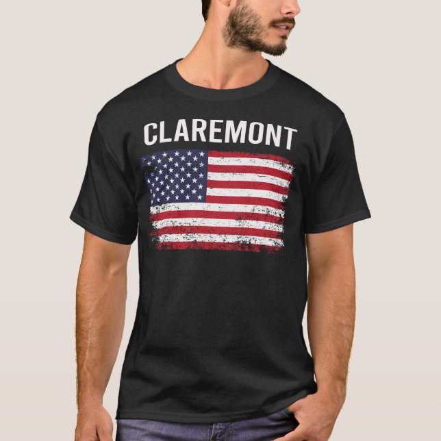 Grunge American Flag Claremont T-Shirt (Vorderseite)