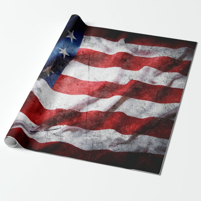 Grunge American Flag Geschenkpapier (Ungerollt)