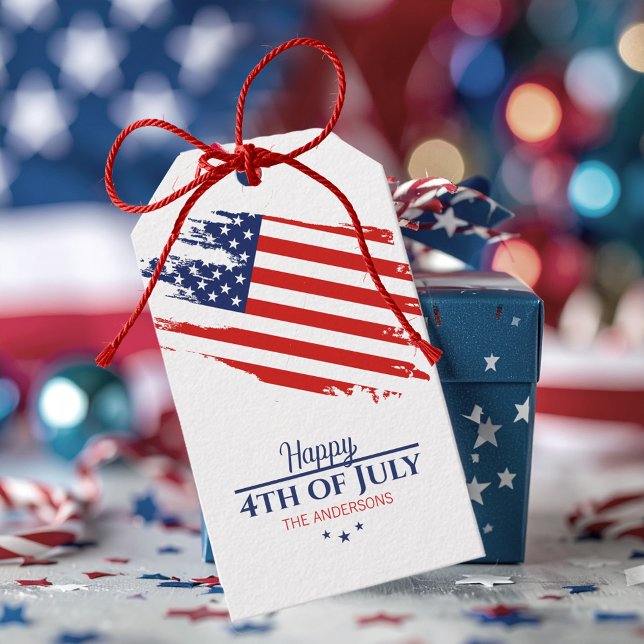 Grunge American Flag Happy 4. Juli ID104 Geschenkanhänger (Von Creator hochgeladen)