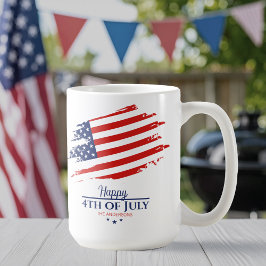 Grunge American Flag Happy 4. Juli ID104 Kaffeetasse