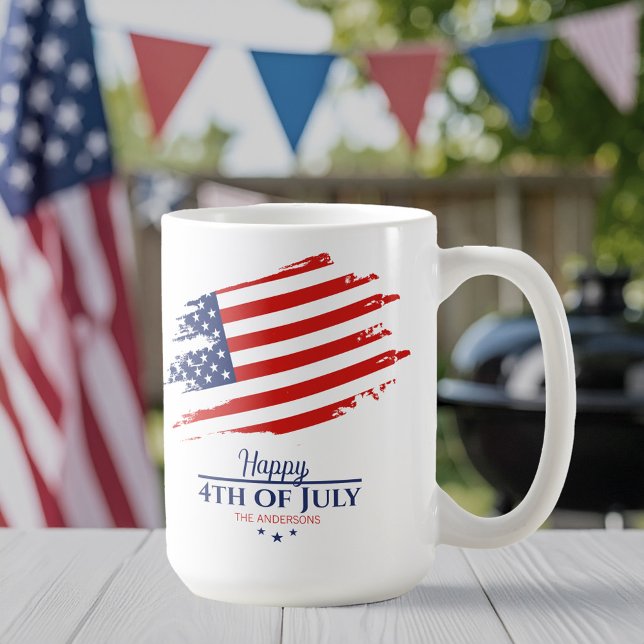 Grunge American Flag Happy 4. Juli ID104 Kaffeetasse (Von Creator hochgeladen)