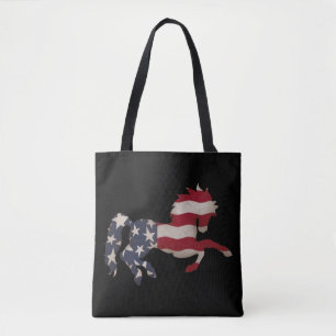 Grunge American Flag Horse Silhouette