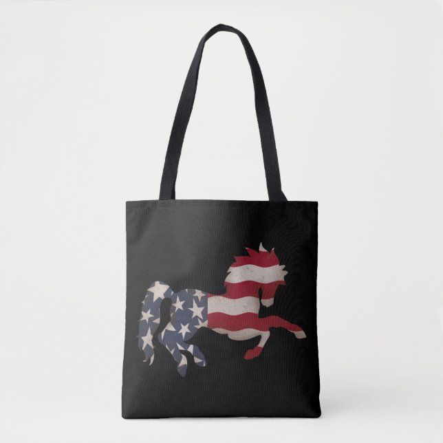 Grunge American Flag Horse Silhouette (Vorderseite)