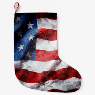 Grunge American Flag Kleiner Weihnachtsstrumpf