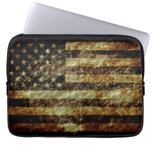 Grunge American Flag Laptopschutzhülle