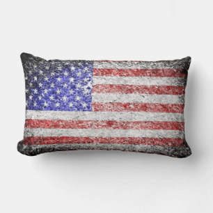 Grunge American Flag Lendenkissen