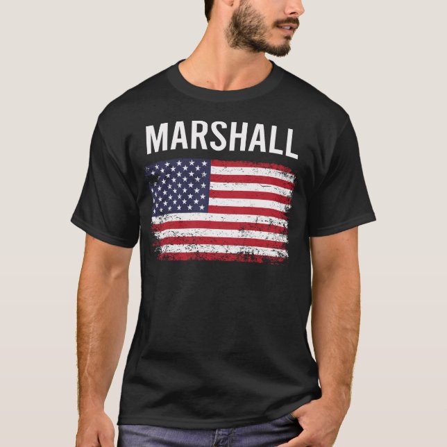 Grunge American Flag Marshall T-Shirt (Vorderseite)