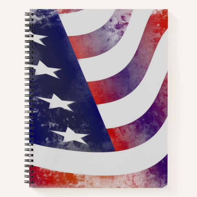 Grunge American Flag Notizbuch (Vorderseite)