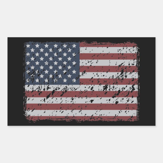 Grunge American Flag - Patriotic Stickers (Vorderseite)