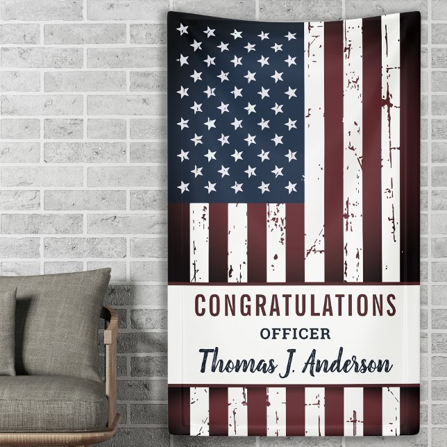 Grunge American Flag Police Military Retirement Banner (Von Creator hochgeladen)
