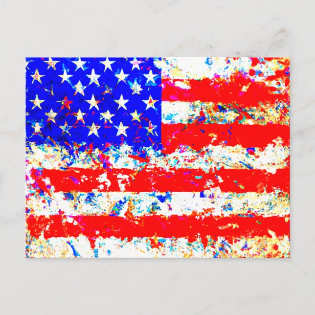 Grunge American Flag Postkarte (Vorderseite)