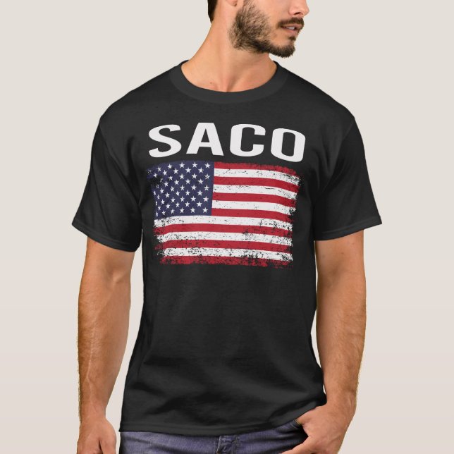 Grunge American Flag Sacro T-Shirt (Vorderseite)