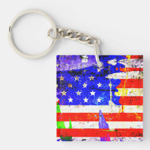 Grunge American Flag Schlüsselanhänger