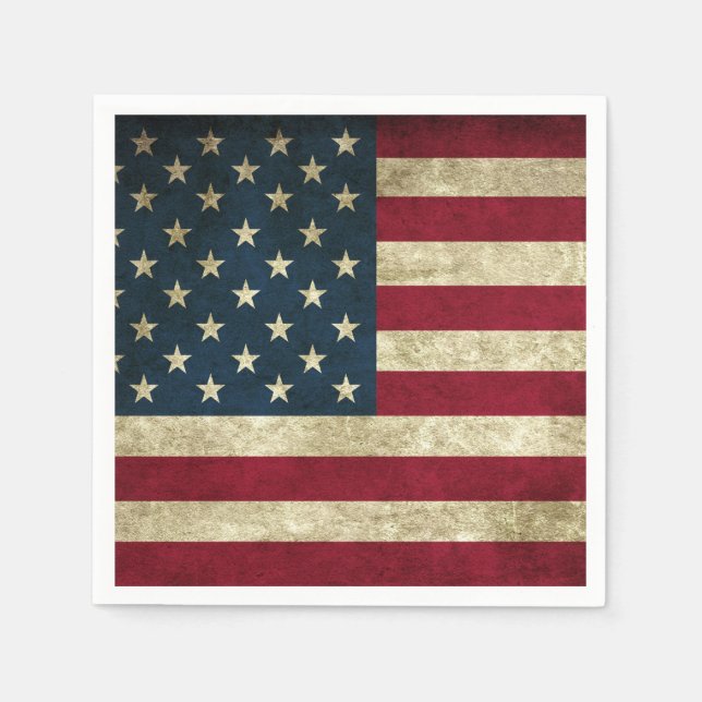 Grunge American Flag Serviette (Vorderseite)