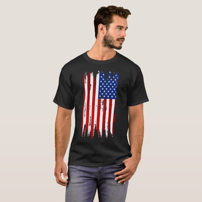 Grunge American Flag T-Shirt (Vorne ganz)