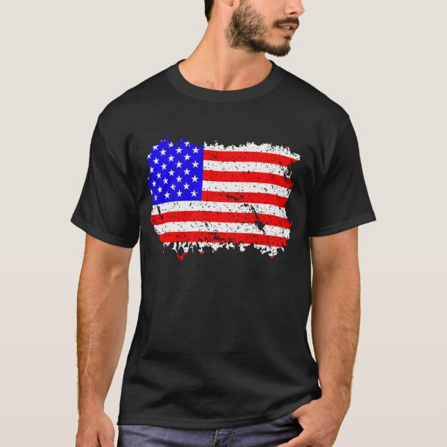 Grunge American Flag T-Shirt (Vorderseite)