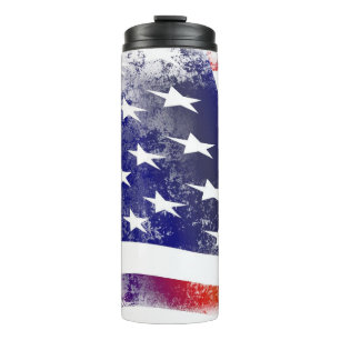 Grunge American Flag Therbler Thermosbecher
