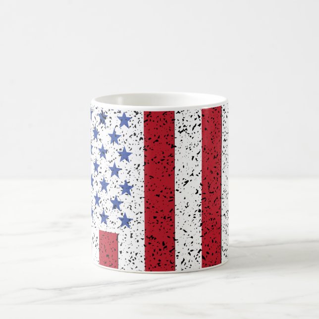 Grunge American Peace Flag American Staat National Kaffeetasse (Mittel)