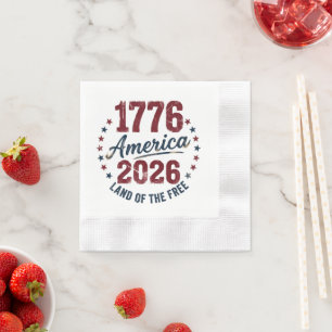 Grunge Amerika 1776 - 2026 Land der Freien Serviette