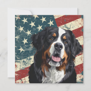 Grunge-Amerikanische-Flagge Berner Sennenhund