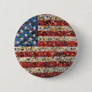grunge amerikanische Flagge Button