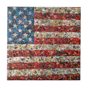 grunge amerikanische Flagge Fliese