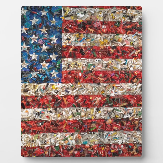 grunge amerikanische Flagge Fotoplatte (Vorderseite)